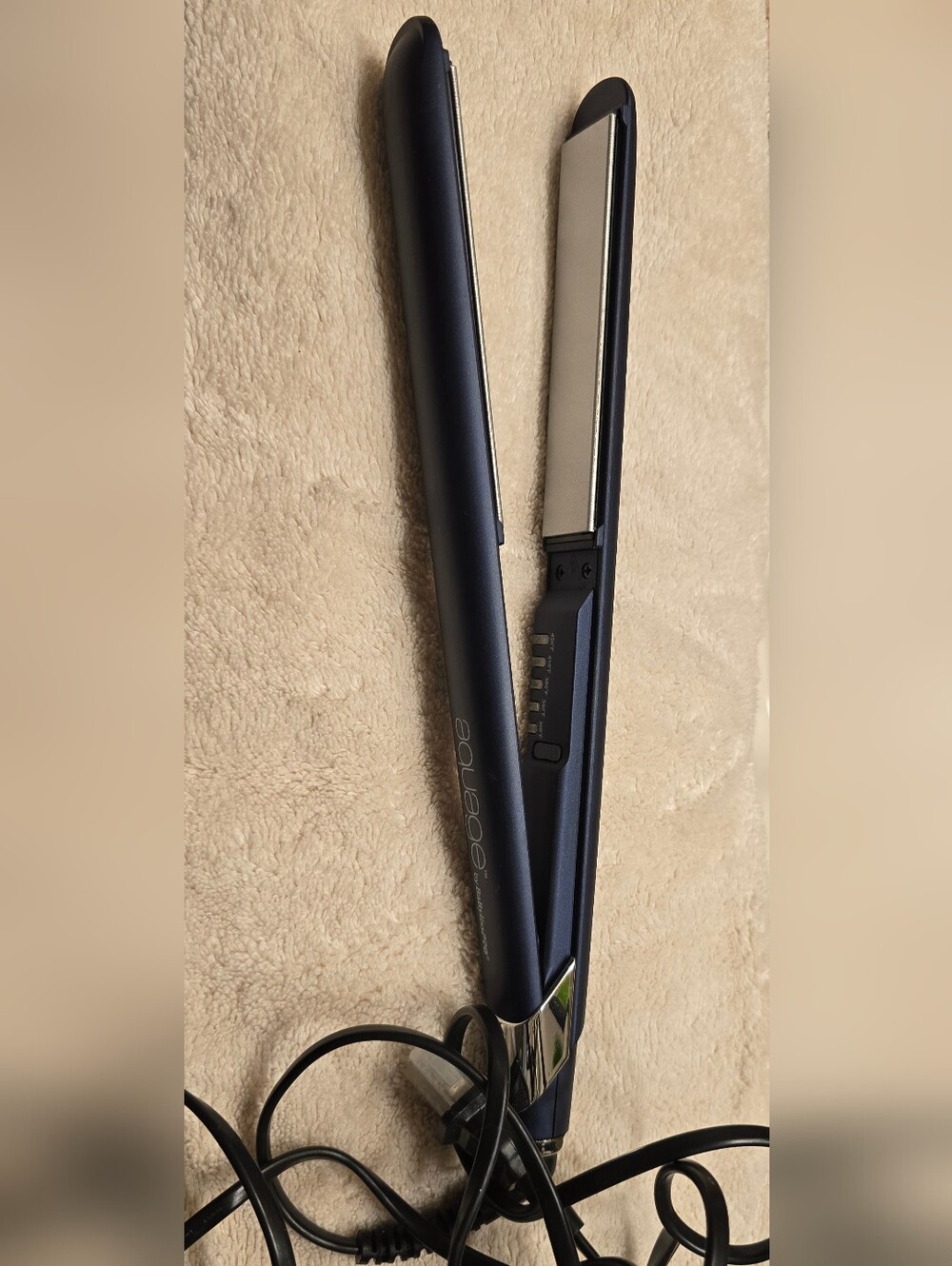 Aquage by BaBylissPRO 1" Ceramic Flat Iron, Dark Blue, Slightly Used (No Box)